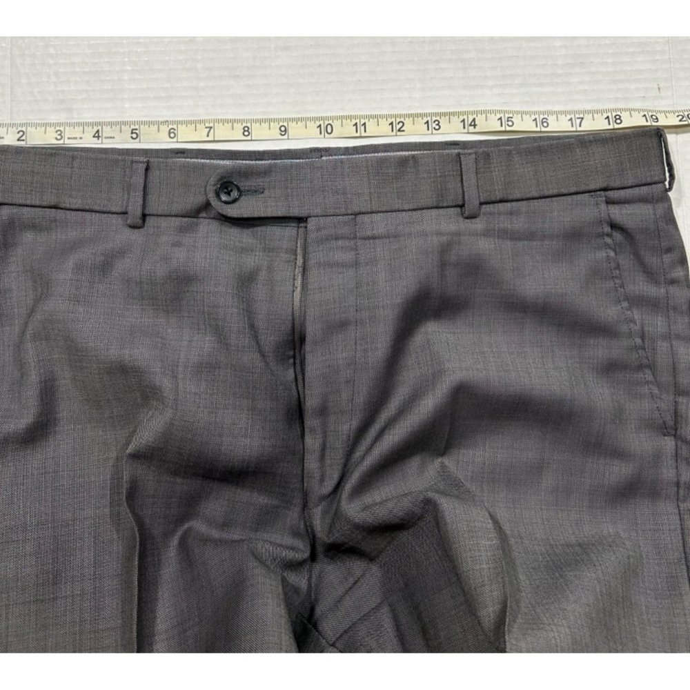 Ballin Light Gray Super 110's Wool Comfort EZE Flat Front Straight Leg Pant Size - Picture 9 of 11